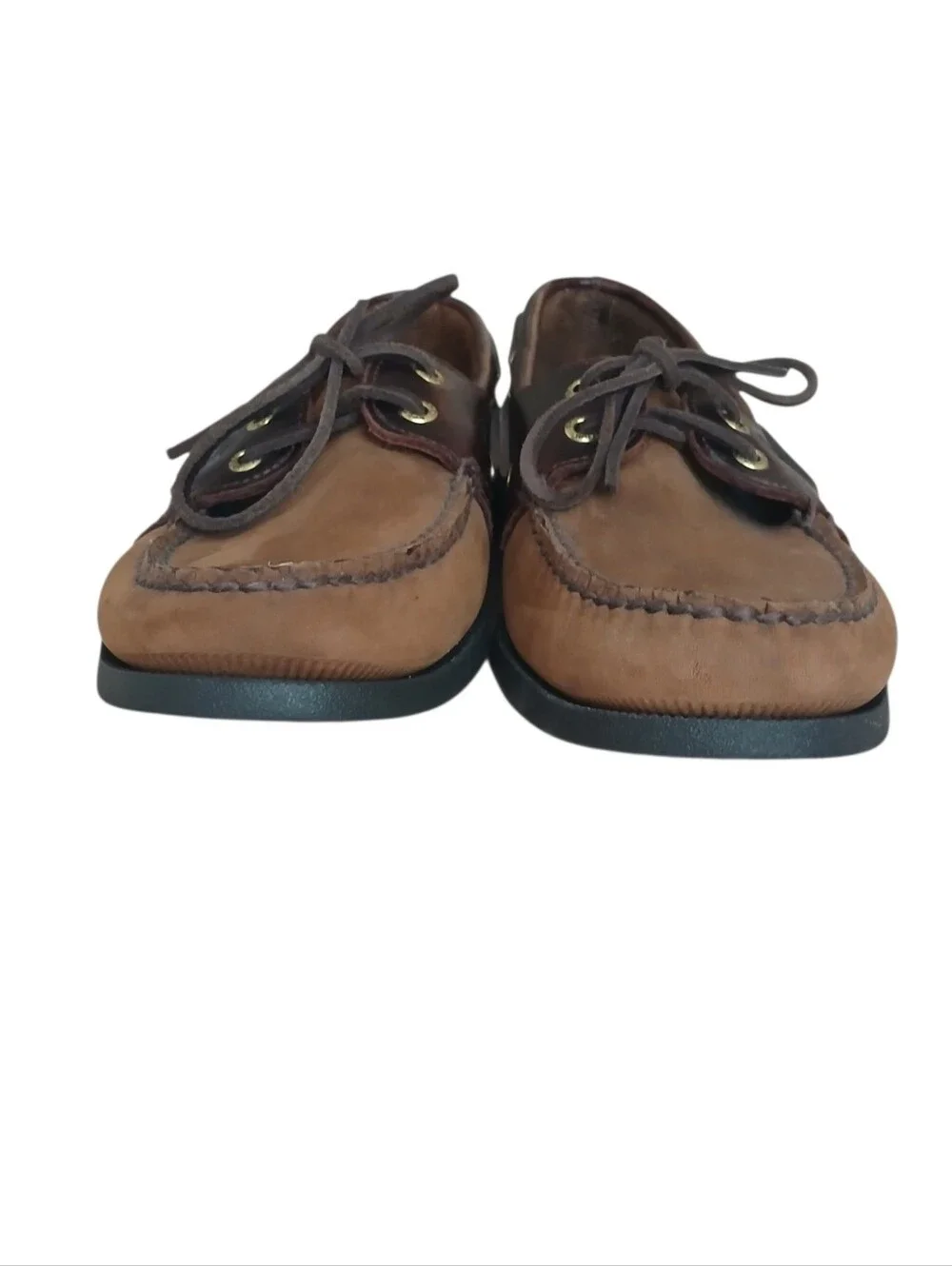 NWOB SPERRY Authentic Original 2 Eye Leather Boat Shoes Men's 9.5 2-Tone Brown